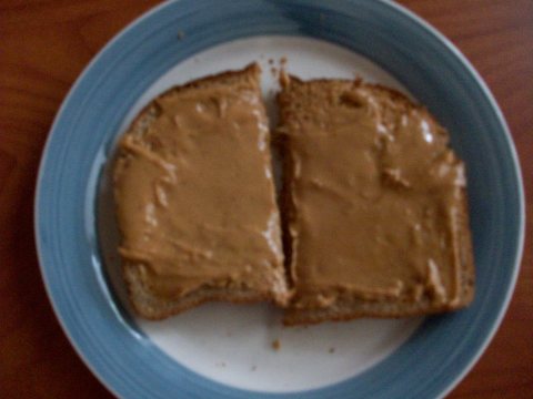 peanut butter toast. part one of breakfast yesterday